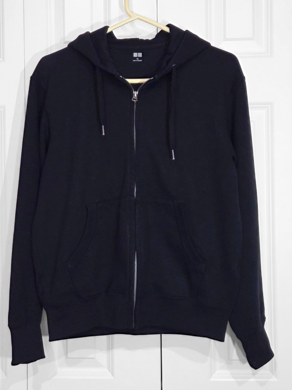Uniqlo Sweat Full-Zip Hoodie Long Sleeve Black Men Unisex Size XSmall